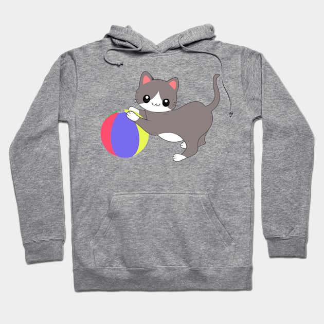 Cat and Ball Hoodie by Benoeaves